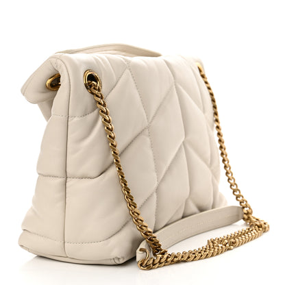 Saint Laurent Lambskin Quilted Small Loulou Puffer Monogram Chain Satchel Crema Soft 3 of 13