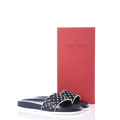 Valentino Garavani Nappa Free Rockstud Spike Pool Slide Sandals 38 Marine 11 of 11