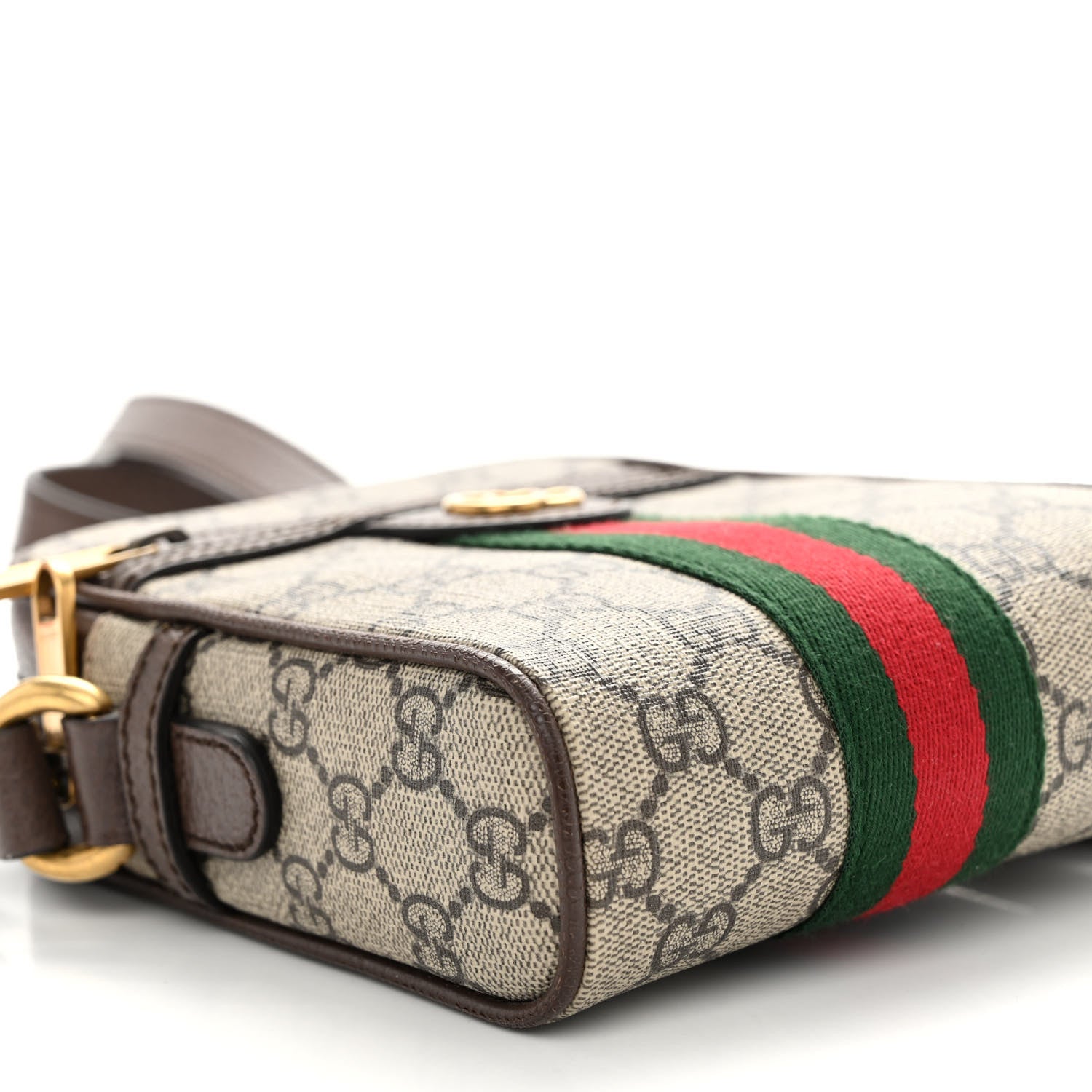 Gucci GG Supreme Monogram Web Mini Ophidia Messenger Brown 8 of 9