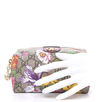 Gucci Soft GG Supreme Monogram Flora Calfskin Medium Ophidia Cosmetic Case Beige Ebony Multicolor Rosso 2 of 12