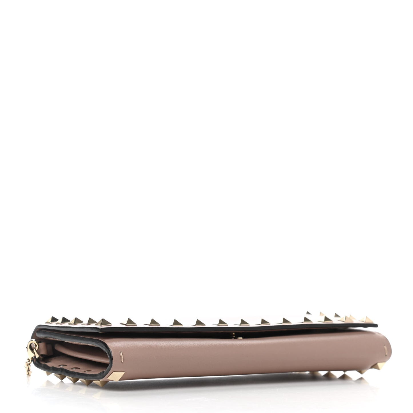 Vitello Rockstud Flap Wallet On Chain Poudre