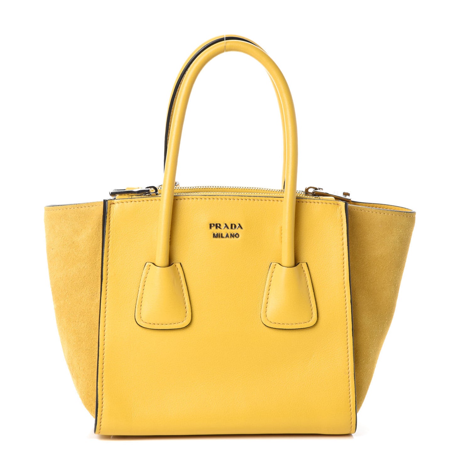 Glace Calfskin Suede Twin Pocket Tote Sole