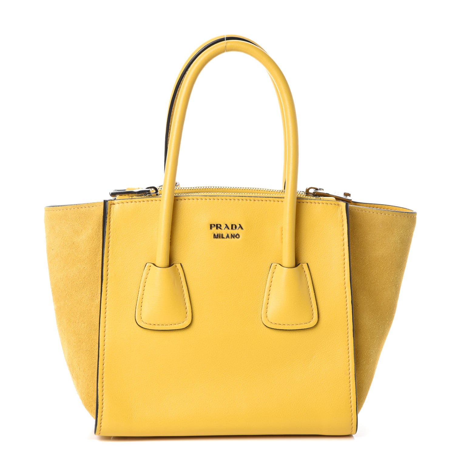 Prada Glace Calfskin Suede Twin Pocket Tote Sole 1 of 8