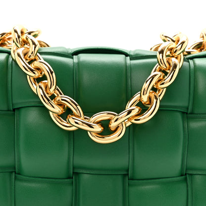 Bottega Veneta Lambskin Maxi Intreccio Padded Chain Cassette Crossbody Bag Racing Green 8 of 12
