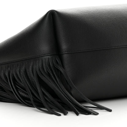 Saint Laurent Calfskin Large Fringe Shopping Tote Black 10 of 12