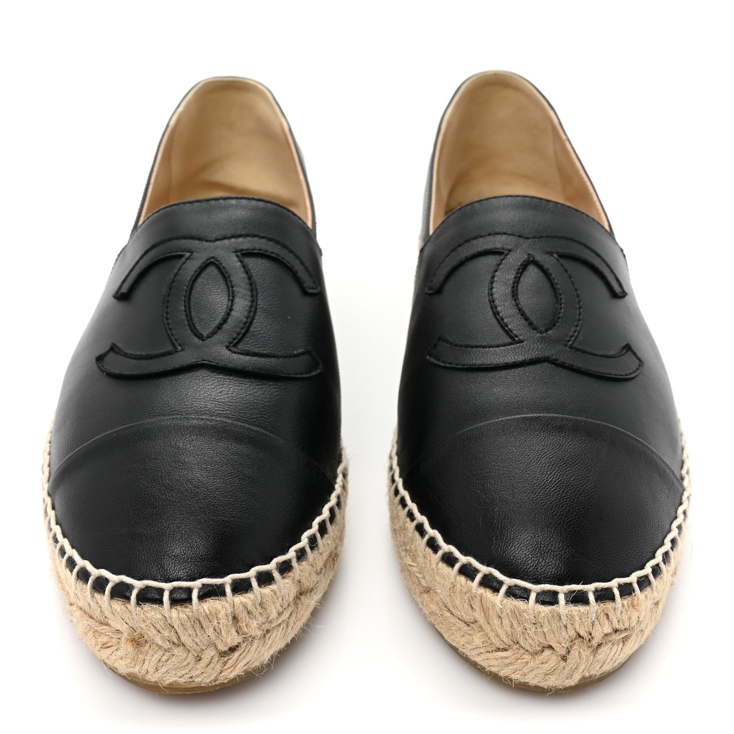 Chanel Lambskin CC Espadrilles 39 Black 2 of 9