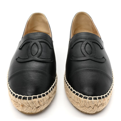 Chanel Lambskin CC Espadrilles 39 Black 2 of 9