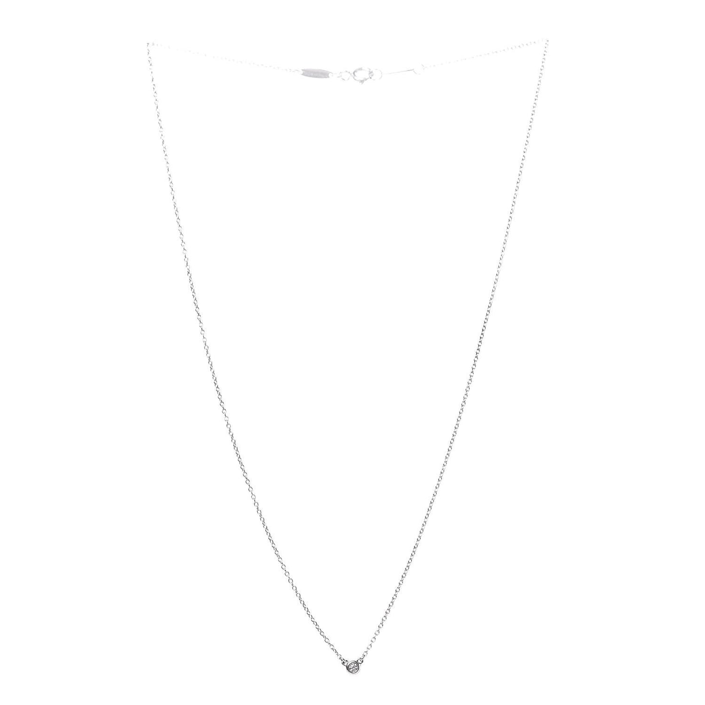 Sterling Silver Diamond .03ct Elsa Peretti Diamonds by the Yard Pendant Necklace