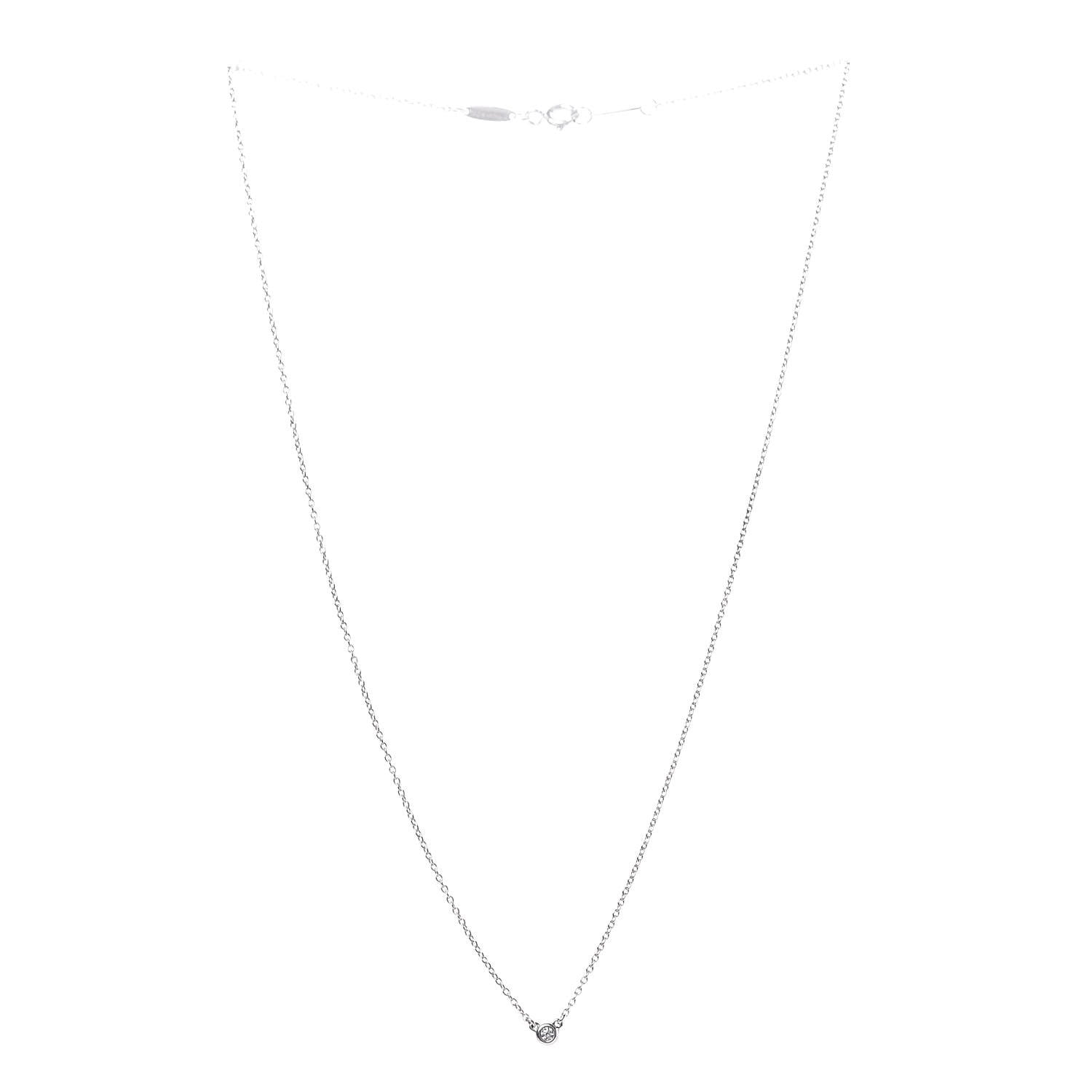 Tiffany Sterling Silver Diamond .03ct Elsa Peretti Diamonds by the Yard Pendant Necklace 3 of 6