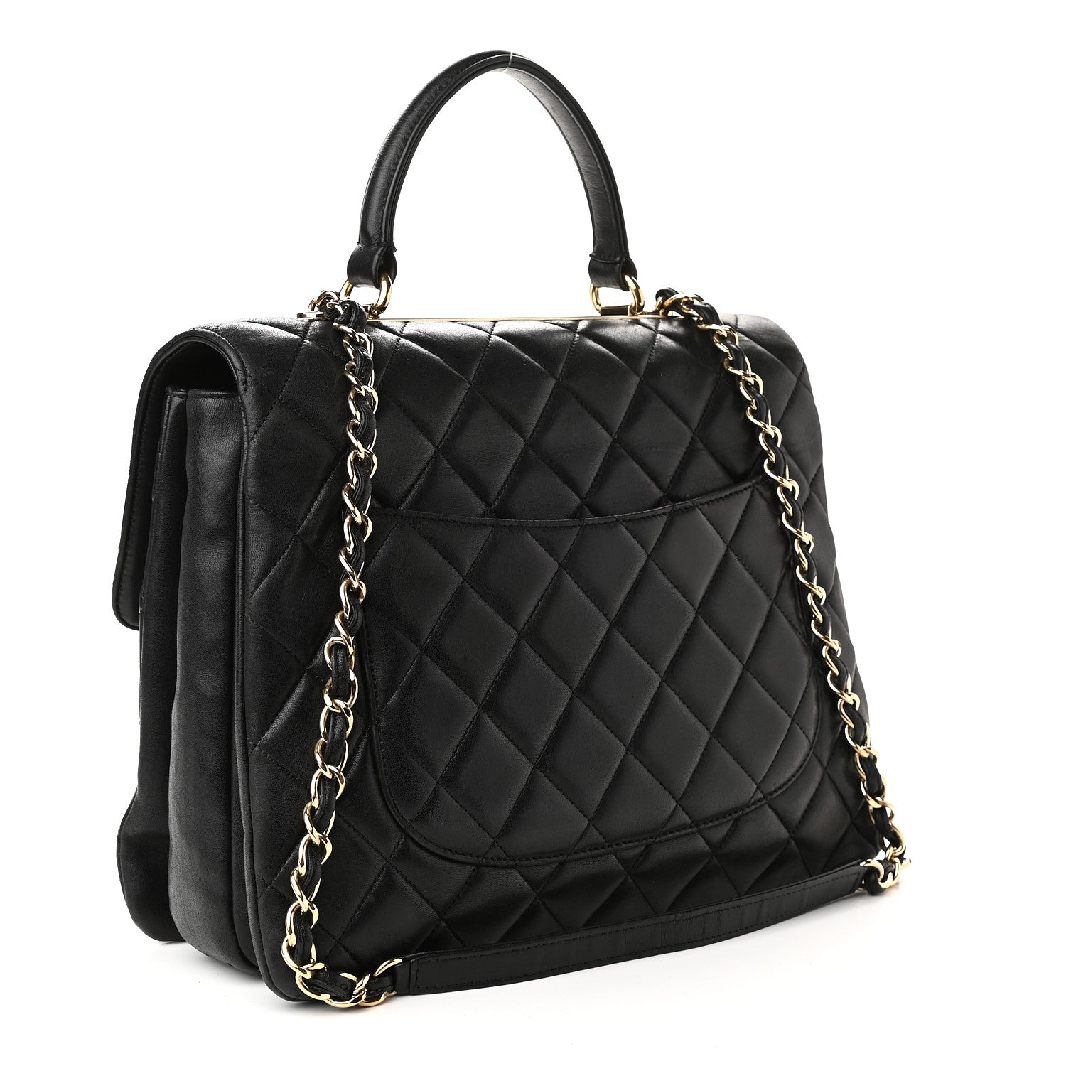 Chanel Lambskin Quilted Large Trendy CC Dual Handle Flap Bag Black 3 of 14
