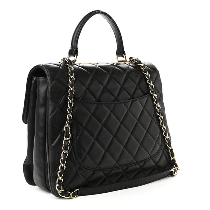 Chanel Lambskin Quilted Large Trendy CC Dual Handle Flap Bag Black 3 of 14
