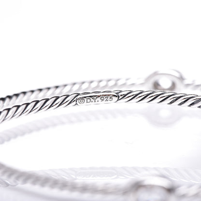 David Yurman Sterling Silver Crystal Color Classics Cable Bangle Bracelets 5 of 5