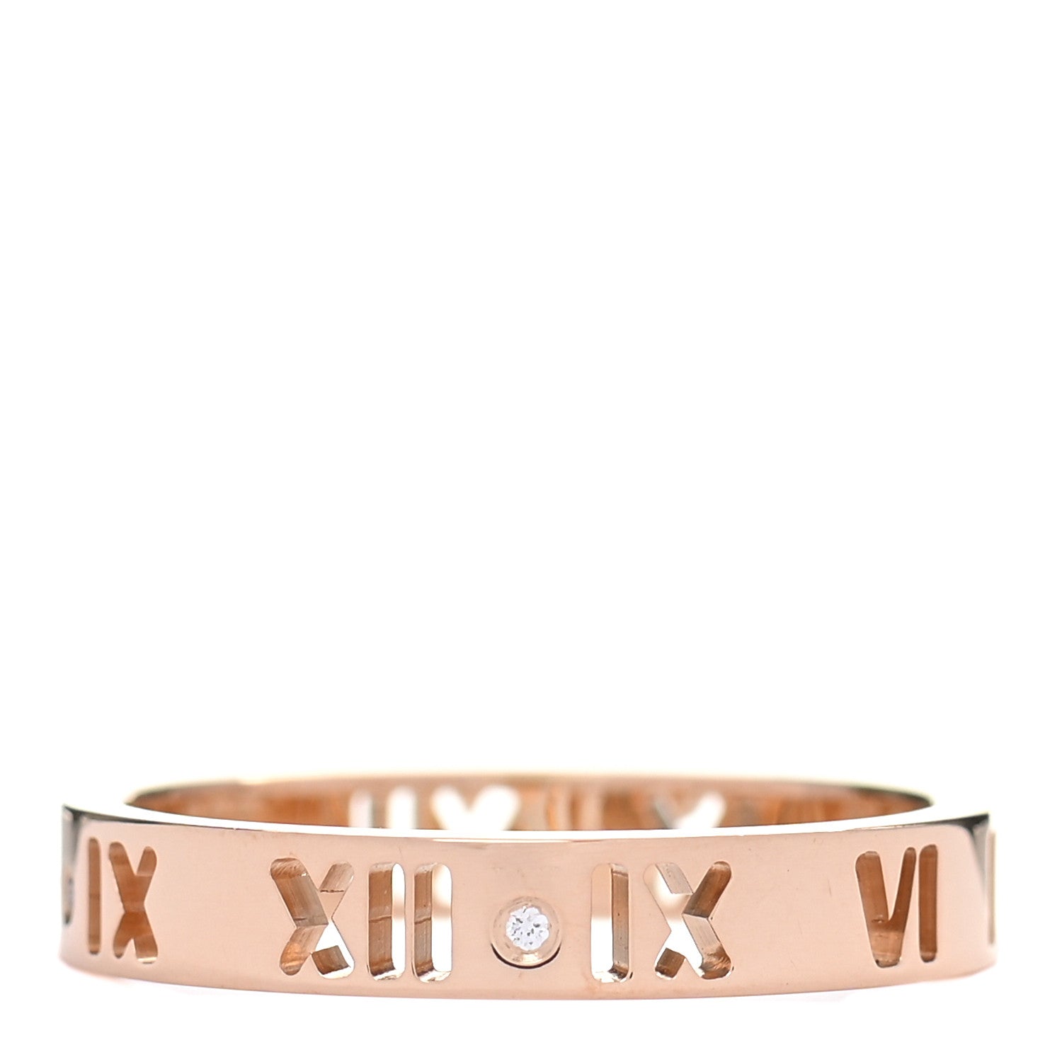 Tiffany 18K Rose Gold Diamond Atlas Pierced Ring 55 7.25 1 of 4