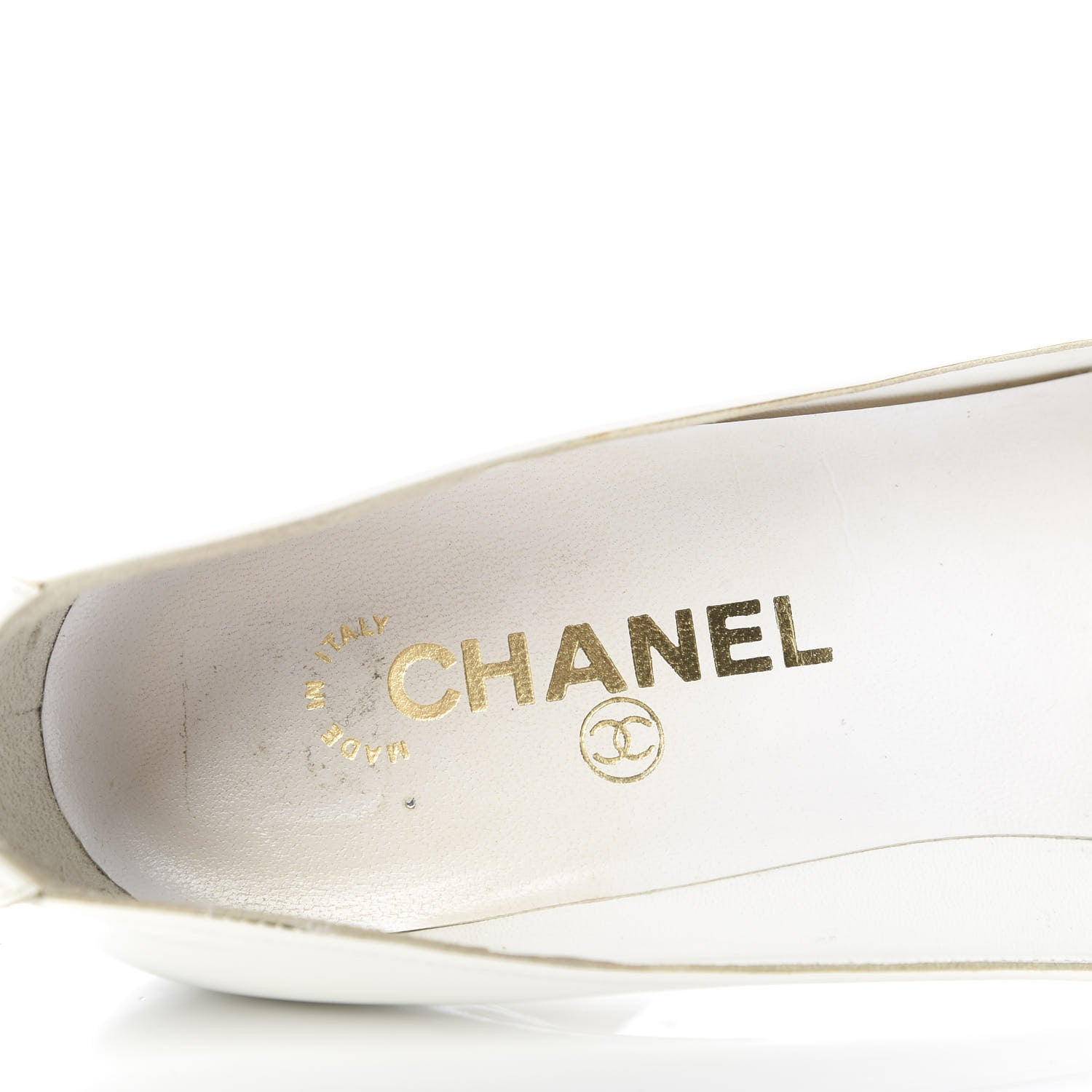 Chanel Patent Calfskin Cap Toe Pumps 40 White Black 8 of 9