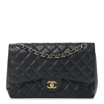 Chanel Caviar Quilted Jumbo Double Flap Black 1 of 13