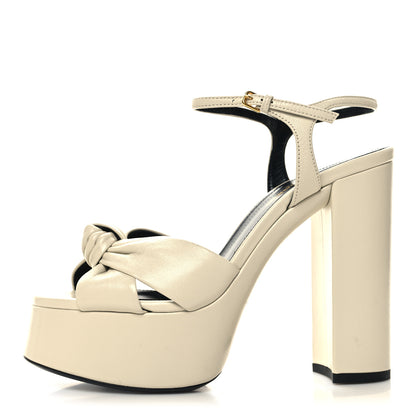Saint Laurent Vendome Bianca 85 Platform Sandals 36 Pearl 1 of 10