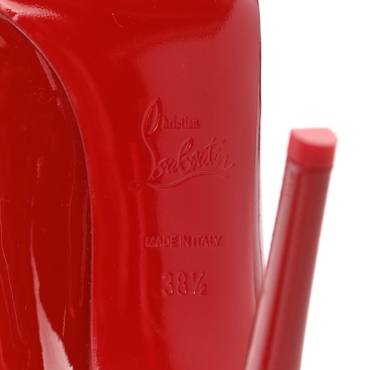 Christian Louboutin Patent Dorissima 100 Pumps 38.5 Carmine 6 of 7