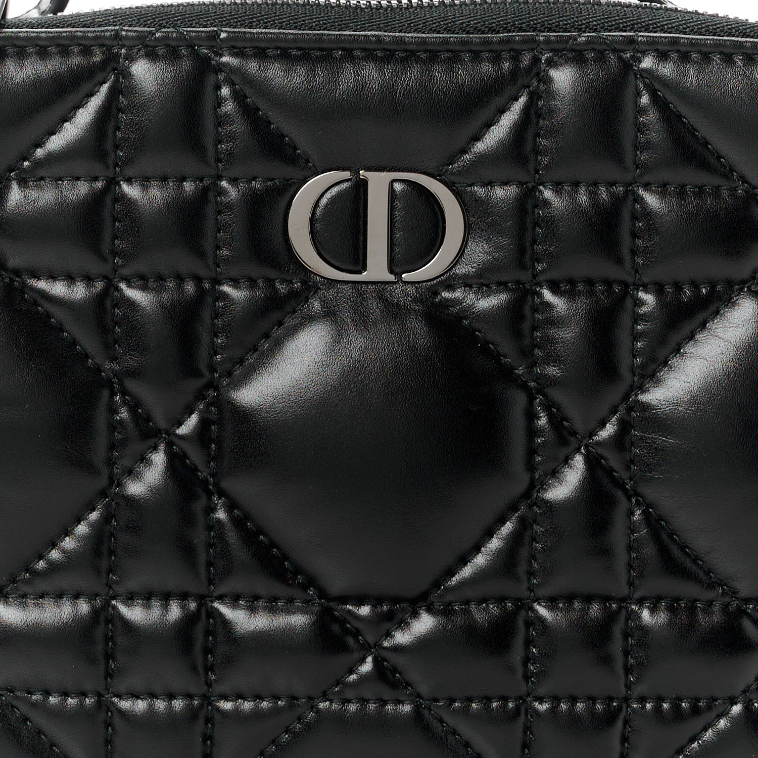 Christian Dior Calfskin Macrocannage Caro Box Bag Black 8 of 10