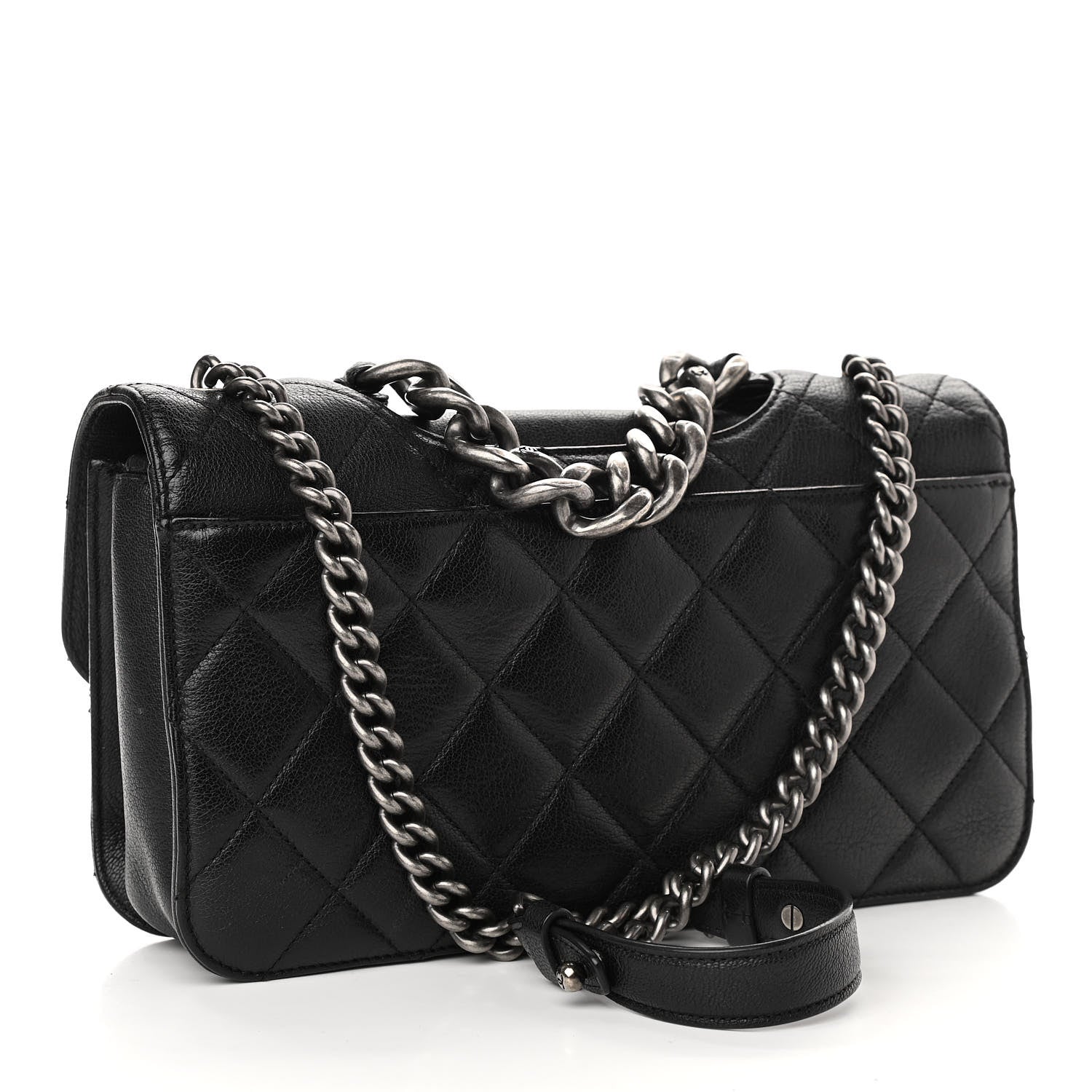 Chanel Goatskin Quilted Medium Perfect Edge Flap Black 3 of 12