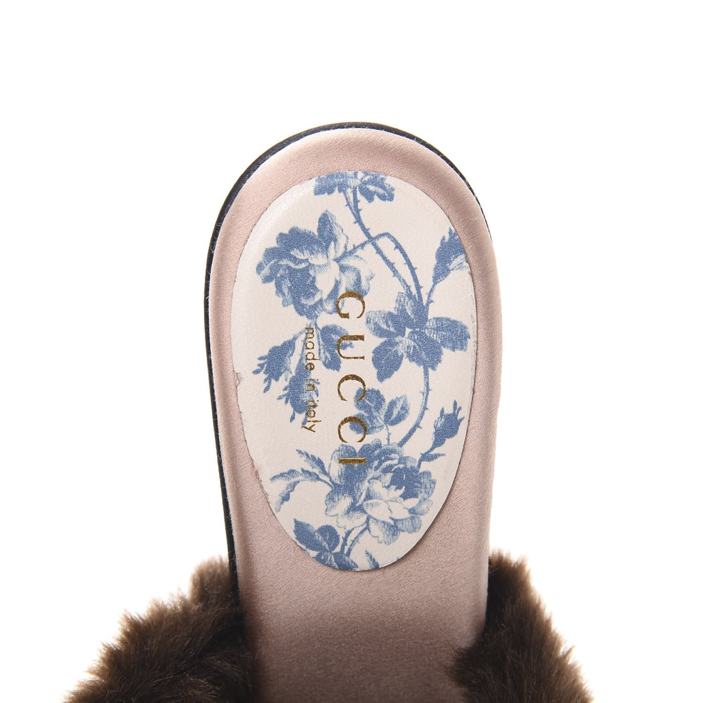 Mink Silk Satin Crystal Candy Mules 38.5 Scan Brown Black