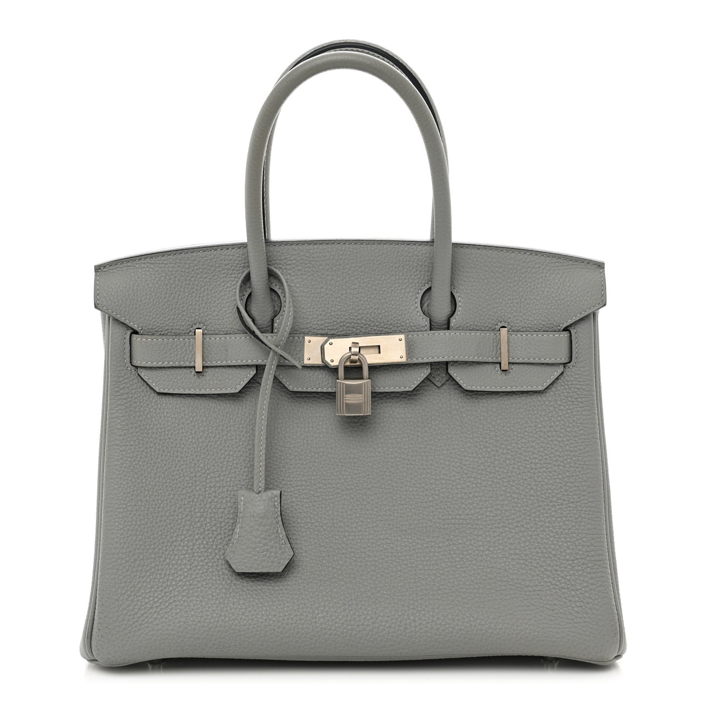 Togo Horseshoe Birkin 30 Gris Mouette Bleu Electrique