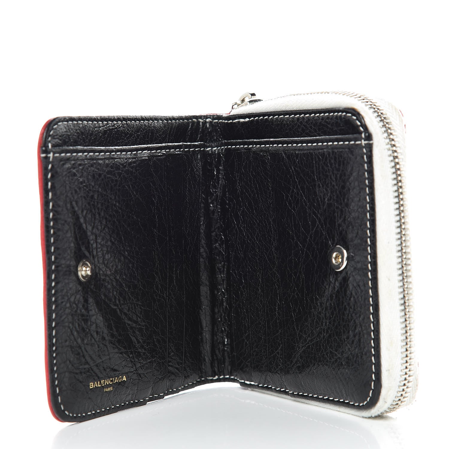 Balenciaga Agneau Arena Multicolore Bazar Billfold Zip Around Wallet Red Multicolor 8 of 10