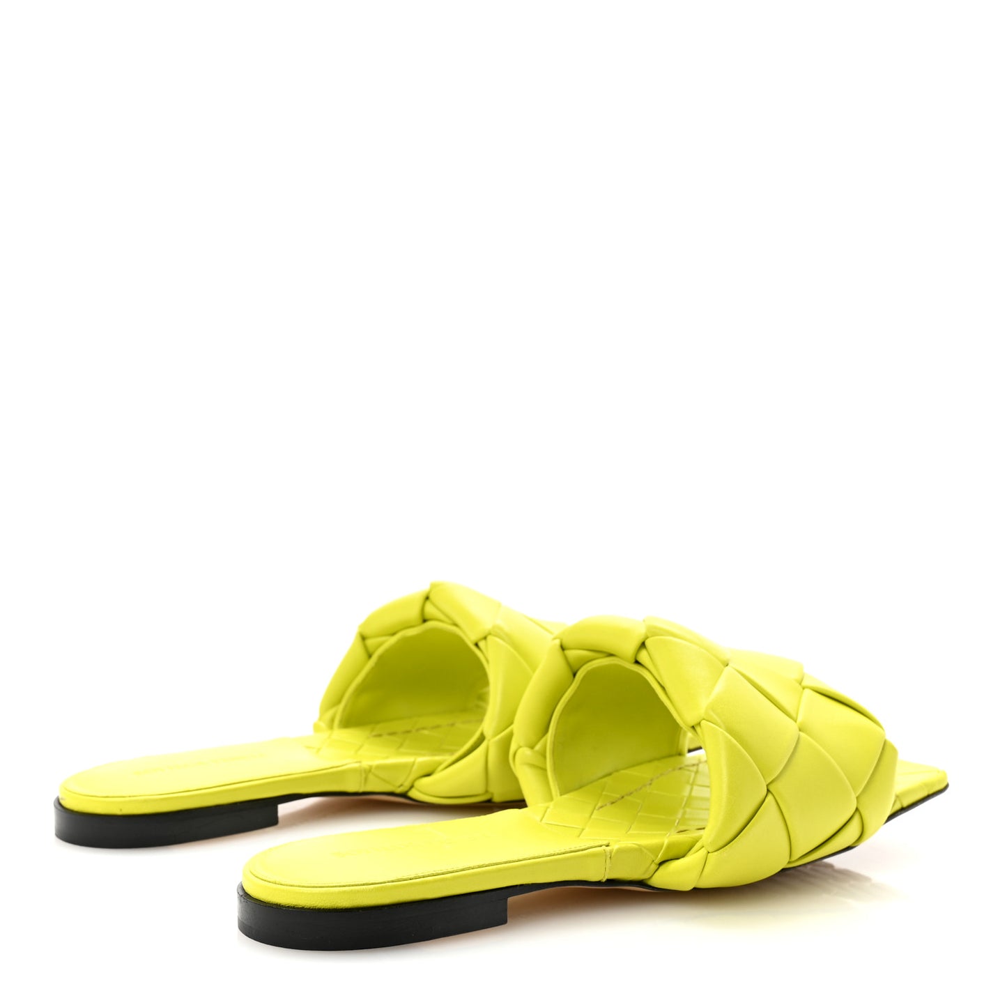 Nappa Maxi Intrecciato Lido Flat Sandals 41 Kiwi