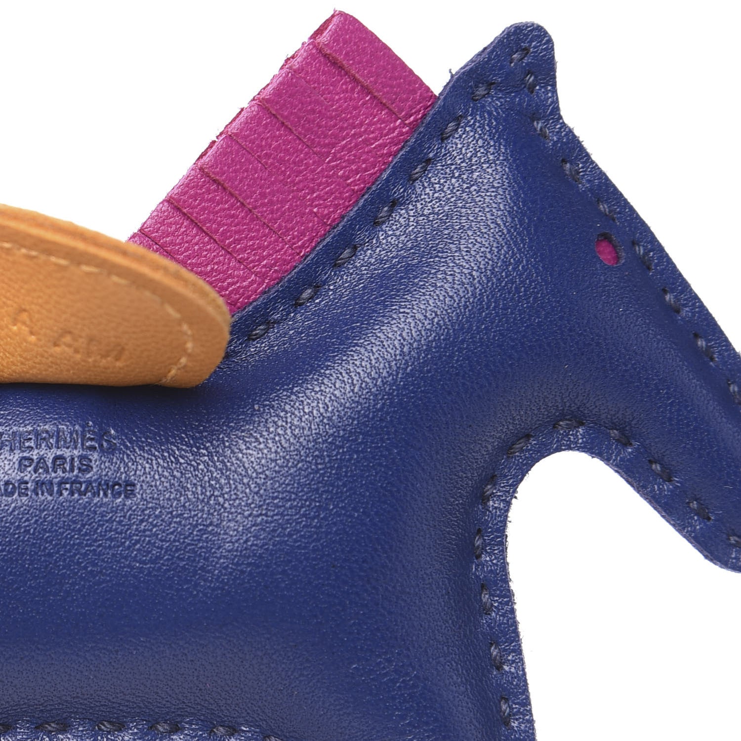 Hermes Milo Lambskin Grigri Rodeo Horse Bag Charm PM Bleu Saphir Rose Pourpre Bouton D'Or 3 of 4