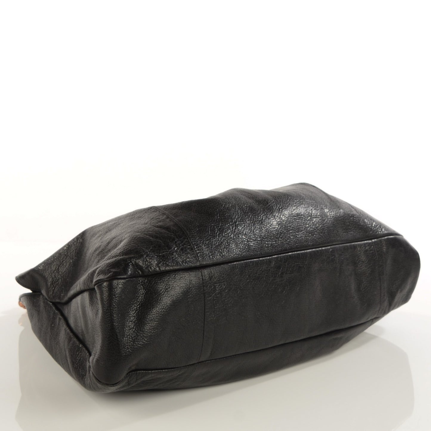 Calfskin Studded Large Bamboo Handle Tote Black