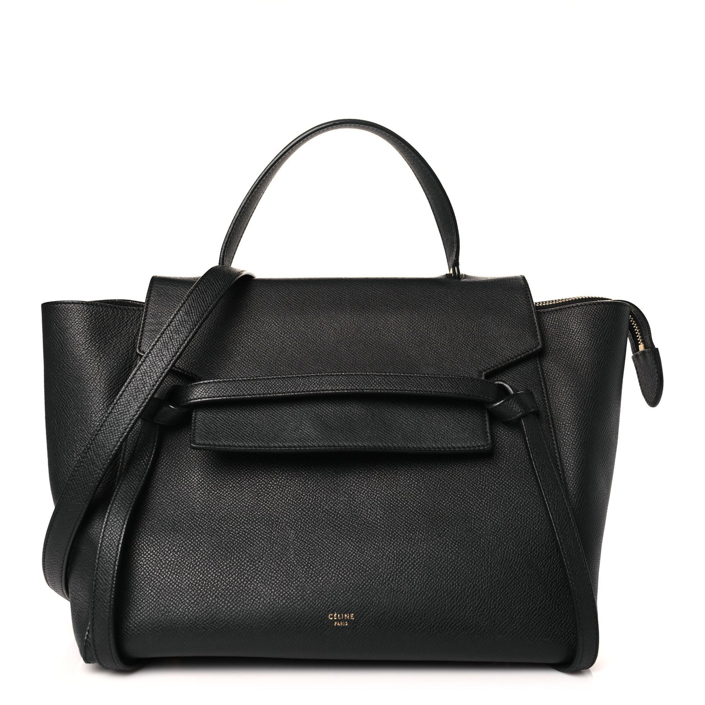 Grained Calfskin Mini Belt Bag Black