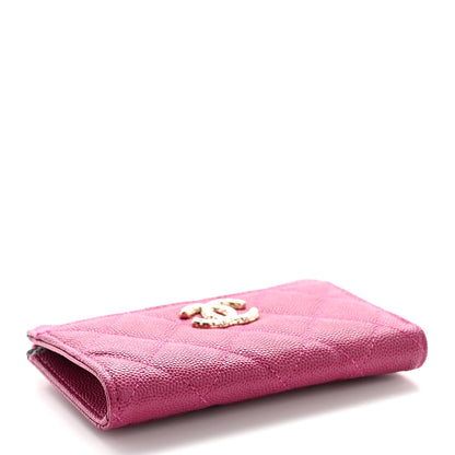 Chanel Caviar Quilted CC Zip Around Card Holder Dark Pink 4 of 10