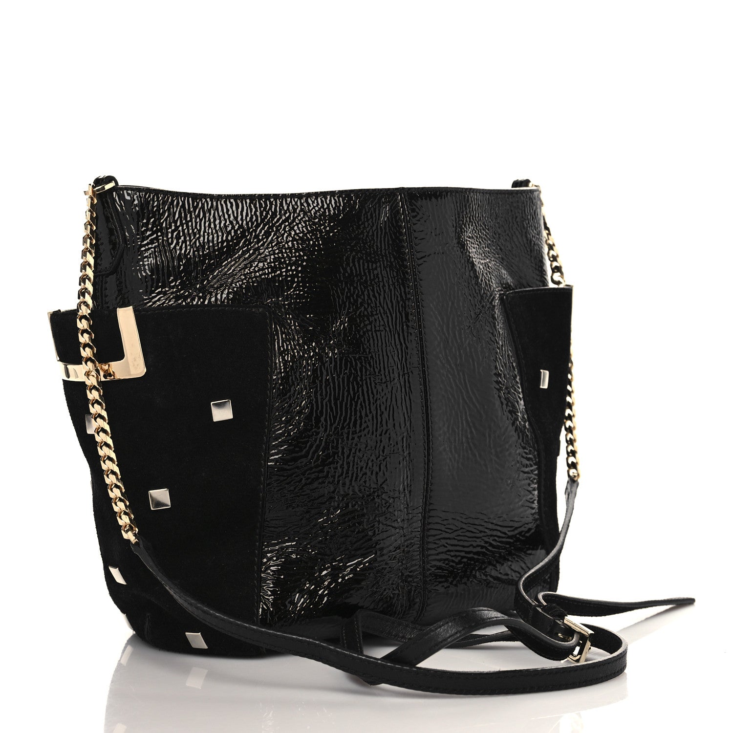 Jimmy Choo Crinkled Patent Small Anabel Crossbody Black 2 of 5