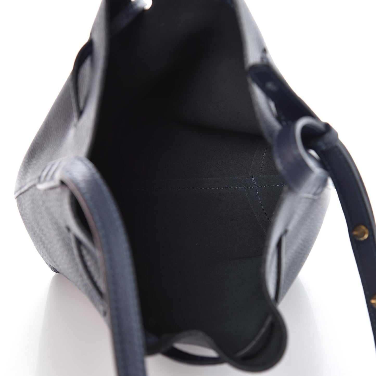 Tumbled Calfskin Mini Bucket Bag Blue
