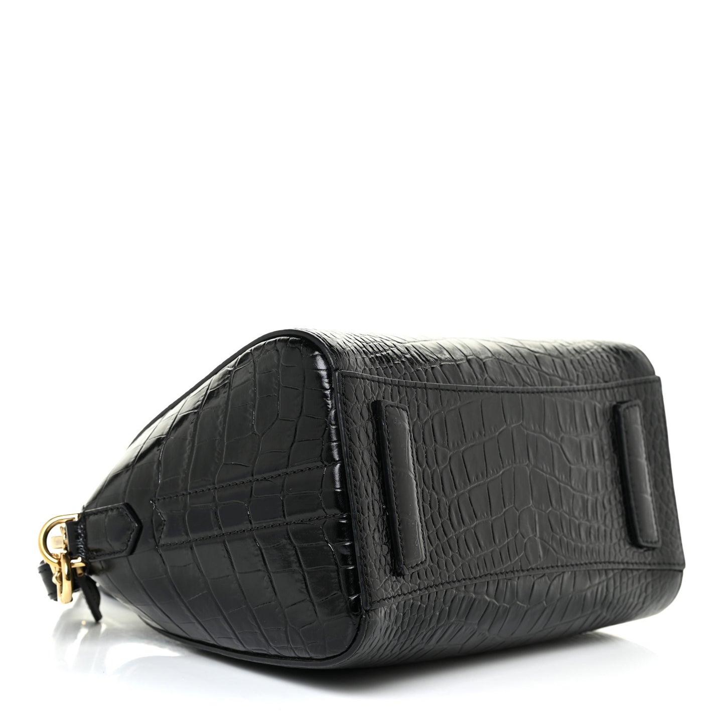 Calfskin Crocodile Embossed Mini Antigona Black