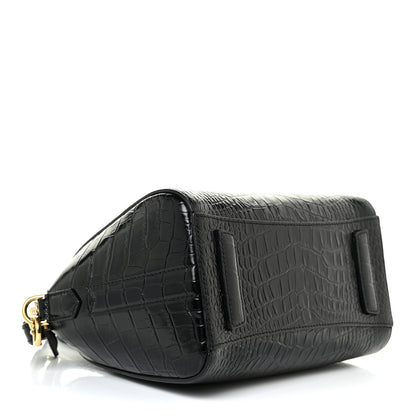 Givenchy Calfskin Crocodile Embossed Mini Antigona Black 4 of 13