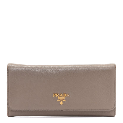 Prada Vitello Daino Continental Flap Wallet Cammeo 3 of 14