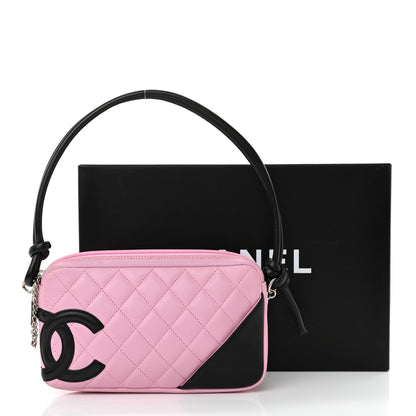 Chanel Calfskin Quilted Cambon Pochette Pink Black 13 of 13