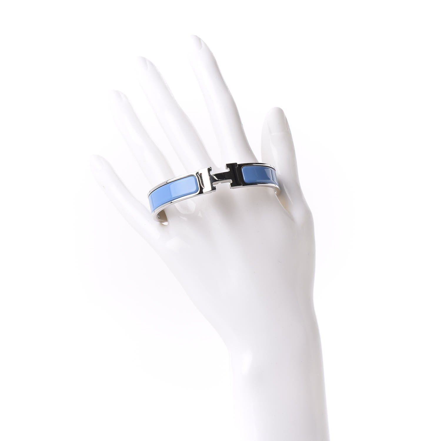 Hermes Enamel Narrow Clic Clac H Bracelet GM Bleu Cielo 2 of 4