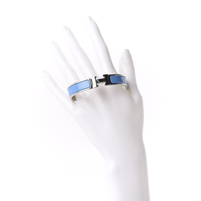 Hermes Enamel Narrow Clic Clac H Bracelet GM Bleu Cielo 2 of 4