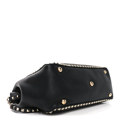 Valentino Garavani Vitello Medium Rockstud Tote Black 4 of 9