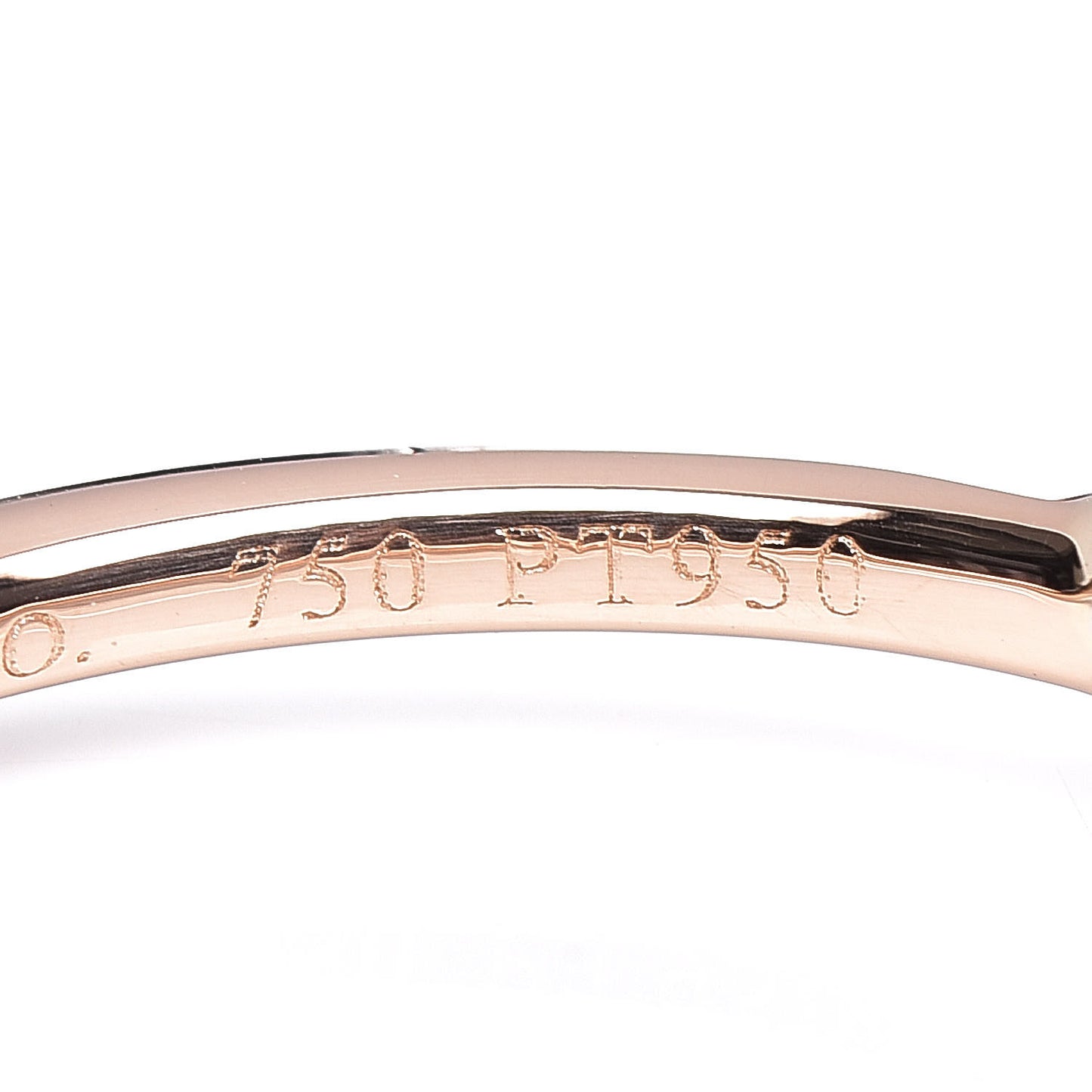 18K Rose Gold Platinum Diamond .16ct Bezet Ring 49 5