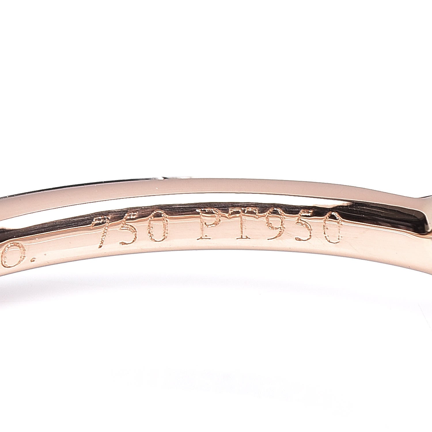 Tiffany 18K Rose Gold Platinum Diamond .16ct Bezet Ring 49 5 6 of 6