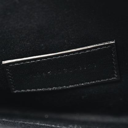 Saint Laurent Grain De Poudre Textured Mixed Matelasse Triquilt Monogram Clutch Black 7 of 7
