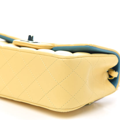 Chanel Lambskin Quilted Mini Rectangular Flap Yellow Blue 11 of 12
