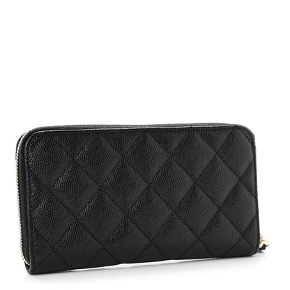 Chanel Caviar Quilted Small Zip Around Wallet Black 4 of 13