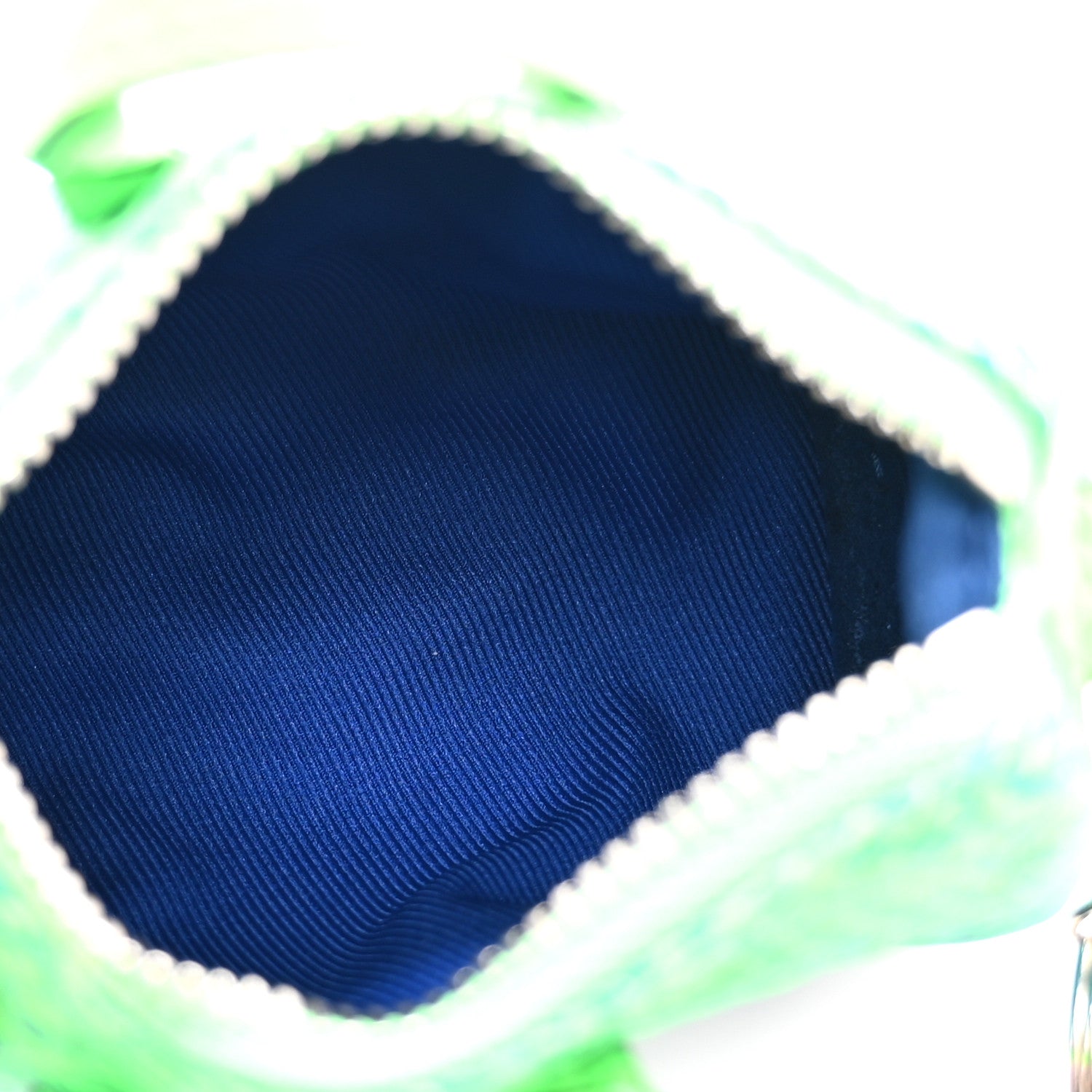 Louis Vuitton Taurillon Illusion Mini Keepall Earphones Pouch Bleu Vert 5 of 9
