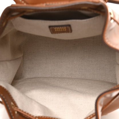 Miu Miu Soft Calfskin Medium Backpack Cognac 4 of 8