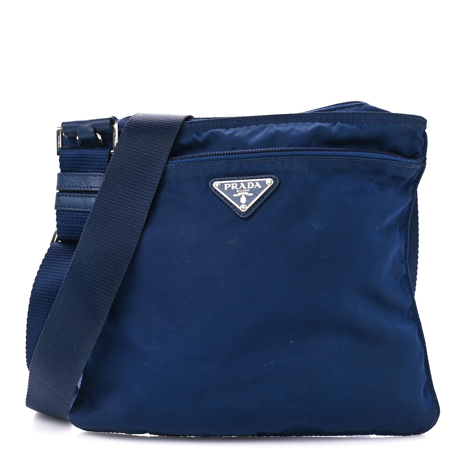 Prada Nylon Vela Flat Messenger Bag Royal 1377912 – FASHIONPHILE