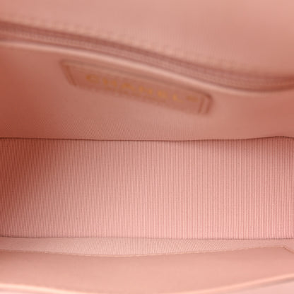 Chanel Cotton Wool Tweed Sequin Quilted Shiny Coco Clutch With Chain Light Pink Beige Ecru 5 of 10