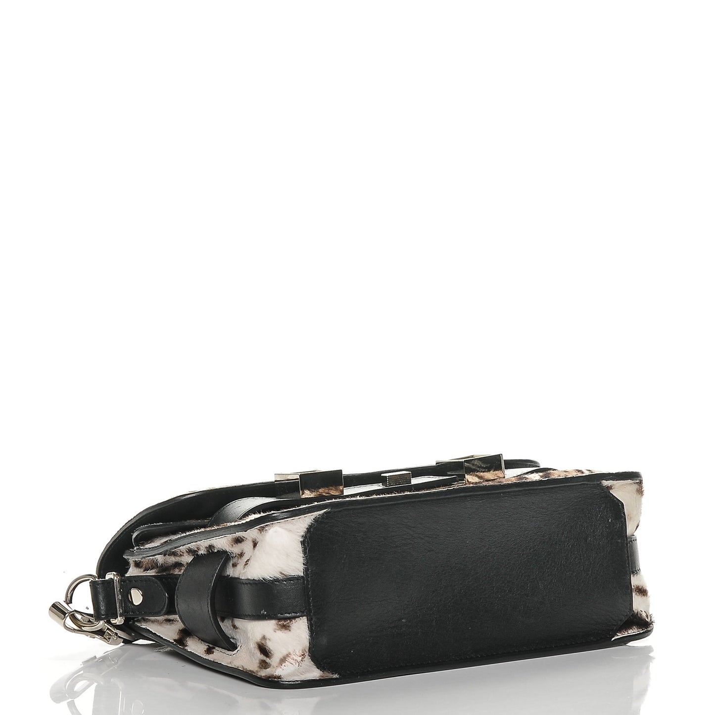 Calf Hair Leopard Print Mini PS11 Classic Shoulder Bag Black